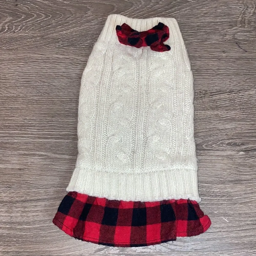 Buffalo Check Knit Fisherman Sweater Dress